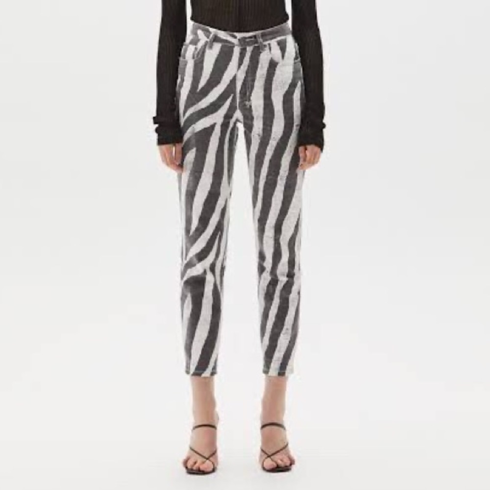 NEW Ksubi Pointer Wild Static Animal Print Black & White‎ Size 25
